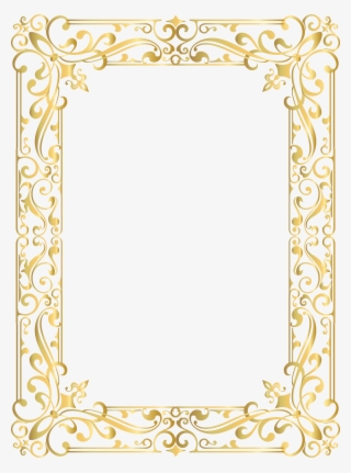 Border Frame Gold Png Clipart Image - Motif #8631006