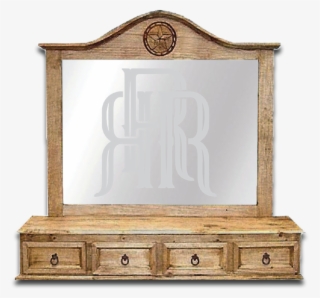 Country Mirror Frame W/star & 4 Drawers 55”w X 12“d - Cupboard #8631628