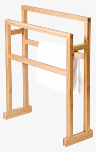 Large Towel Rail Mezza Bamboo - Stojak Na Ręczniki Drewniany #8631823