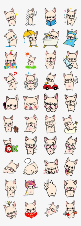 French Bulldog Stamp - French Bulldog Line Sticker Png #8631895