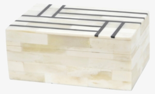 White Bone Box With Black Stripes - Wood #8636522