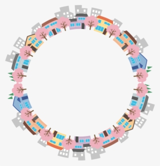 Cherry Blossom Street Frame - Circle #8639290