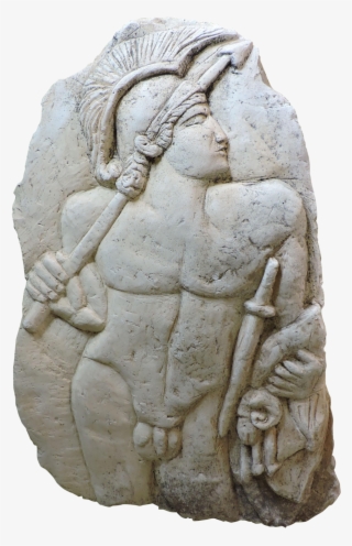 Bas Relief Carving Of A Roman Soldier #8640598