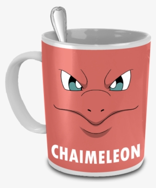 Chaimeleon The Charmeleon Face Pokemon 15oz Mug - Pokemon Coffee Cups Puns #8641429