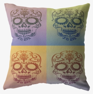 Sugar Skull Pop Art Pillow - Cushion #8641547