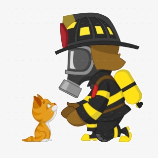 Firefighter And Kitten Firefighter And Kitten - Firefighter #8642416