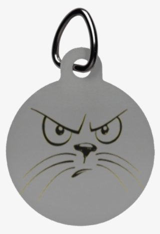 Angry Cat Circle Pet Tag - Pet Tag #8645934