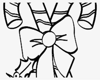 Candy Cane Clipart Bow - Christmas Coloring Candy Cane #8647155