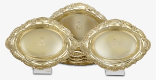 Chrysanthemum Silver Gilt Oval Bowls - Candle #8648637