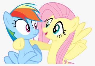 Fluttershy Huging Rainbow Dash - Mlp Fluttershy And Rainbow Dash #8650493