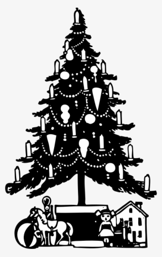 Christmas Tree - Christmas Decor Clip Art Black And White #8652694