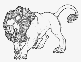 Linework Savage Lion Lioden Fadfceddcdeaadepng Dadedacbeaecepng - Line Art #8653610