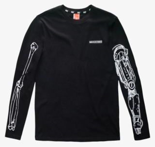 H4x Robot Arm Long Sleeve Tee Front Black - Long-sleeved T-shirt #8653707