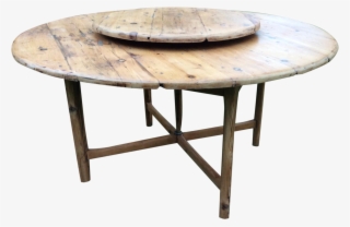 Antique Round Farmhouse Table With Lazy Susan - Rustic Round Table With Lazy Susan #8655022