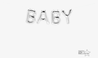 Baby Balloon Banner, Baby Shower Decoration - Silver #8656652