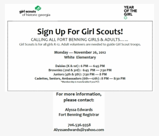 Fort Benning Sign Up For Girl Scouts - Girl Scout Sign Up #8659681