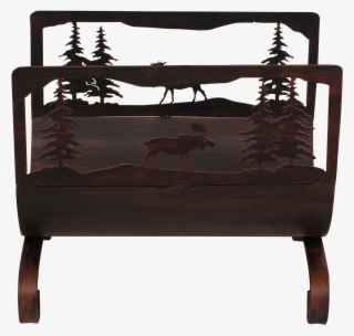 Moose Scene Wood Holder - Wood #8659839