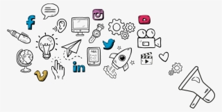 Social Media Icons And Random Icons - Drawing #8662667