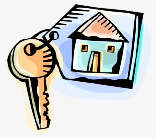 Vector Illustration Of Security House Key With Home #8667203