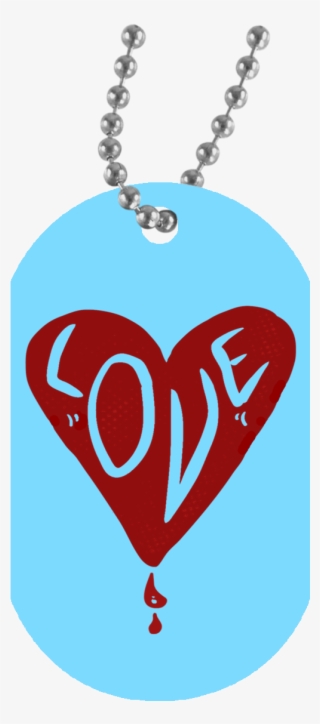 Bleeding Heart White Dog Tag - Boyfriend Gifts For Valentines Day #8677411