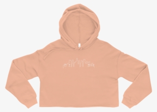 Miami Skyline Cropped Hoodie In Peach - Sweatshirt #8682605