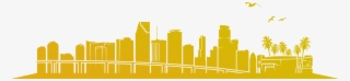 Proudly Serving Miami-dade County - Miami Skyline Vector #8682791
