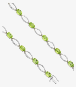 White Gold Peridot And Diamond Bracelet - Chain #8683044