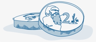 An Illustration Of One $2 Coin Balancing Against Another #8688860