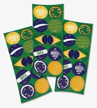 Adesivo Redondo Bandeira Brasil 2018 Festcolor - Circle #8691850