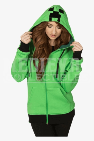 Minecraft Creeper Anatomy Hooded Jacket - Girl #8695935