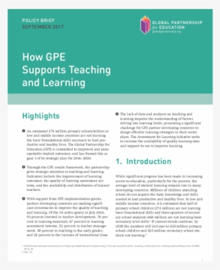 How Gpe Supports Teaching And Learning - Policy Brief A4 Pdf #8698710