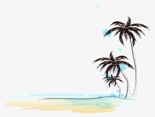 Drawing Of Beach With Coconut Trees - Seagulls Watercolor Png #8699612 Drawing Of Beach With Coconut Trees - Seagulls Watercolor Png #8699612