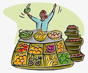 Merchant Selling Fruits And Vegetables Royalty Free - Marketing Mix Promotion #871003
