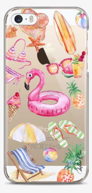 Coque Iphone 5c Summer Watercolor Pattern Beach - Mobile Phone Case #871726