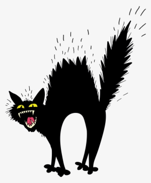 Scary Black Cat 2357*2855 Transprent Png Free Download - Scary Black Cat Cartoon #871836