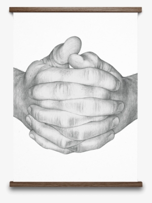 Folded Hands White Print, 50 X 70cm - Folded Hands Poster #873435