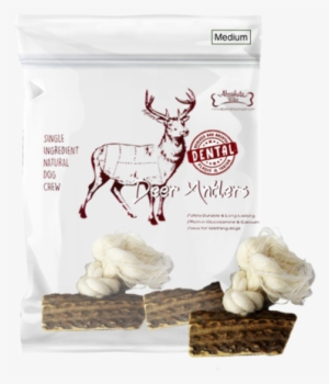 Absolute Bites Deer Antler With Rope Dental Dog Chew - Absolute Bites Whole Deer #873560