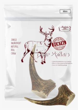 Absolute Bites Whole Deer Antler Dental Dog Chew - Dog #873669