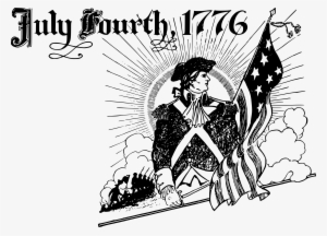 Independence Day Clipart Small - July 4th 1776 Black And White #874299