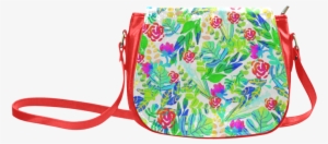 Cute Tropical Watercolor Flowers Classic Saddle Bag/small #875364