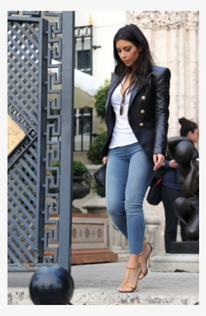 Leather Jacket Blue Jeans Outfit #876932