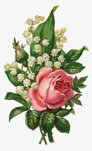 Clipart Free Download Png Vintage Roses Scrap And Decoupage - Roses Lily Of The Valley #878362