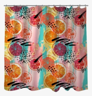 Watercolor Orange, Lemon, Grapefruit Seamless Pattern - Window Valance #878970