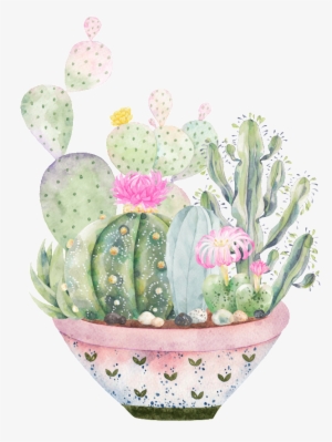 Hand-painted A Large Plate Of Plants Png Transparent - Succulent Business Card Designs Templates #879079