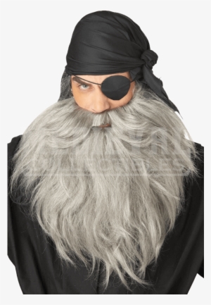 Gray Pirate Beard And Moustache - Adult Pirate Costume Beard And Moustache Set #879355