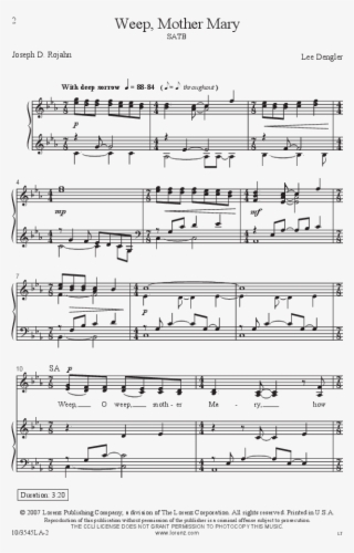 Weep Mother Mary Thumbnail Weep Mother Mary Thumbnail - Libiamo Ne Lieti Calici Spartito #8704968