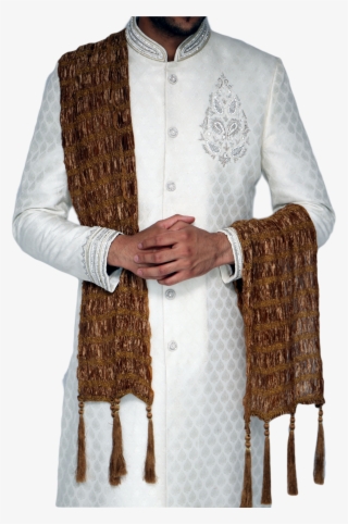 Image Is Loading Copper And Gold Stripe Sherwani Scarf - Formal Wear #8705063