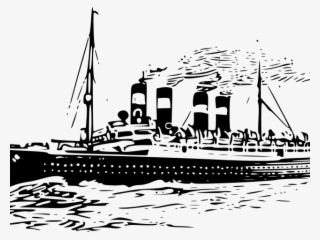 Cruise Ship Clipart - Titanic Black And White Png #8705945