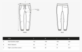 Sizechart Hangten Icon Pant #8707003
