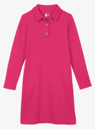 Child Wearing The Long Sleeve Polo Dress In Kids Size - Dress #8707695